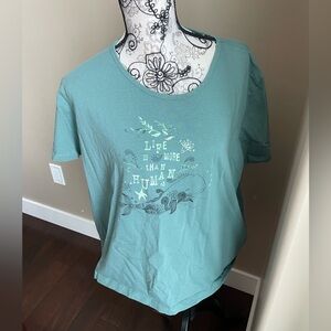 Northern Reflections Teal Graphic Tee XXL Petite
